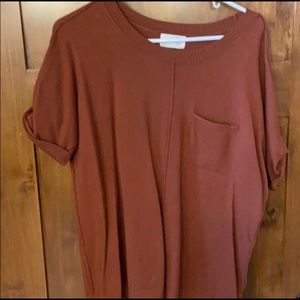Rust sweater with pocket